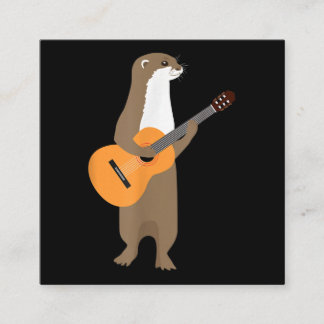 Guitar Otter  Animal Kids Guitarist  Art Out Square Business Card