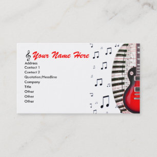Guitar Piano Keyboard Music Notes Business Card