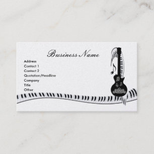 Guitar Piano & Music Notes Business Cards