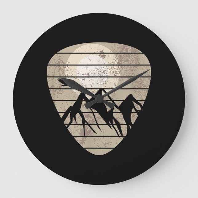 Guitar Pick Mountain Cool Guitar Player Guitarist Large Clock (Front)