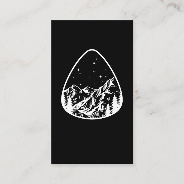 Guitar Pick Mountain Plectrum Music Guitarist Business Card (Front)