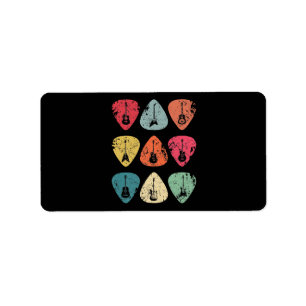 Guitar Pick Retro Vintage for Guitarists Bassist Label