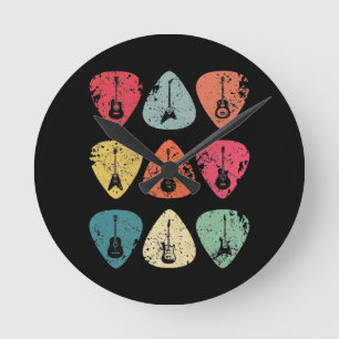Guitar Pick Retro Vintage for Guitarists Bassist Round Clock