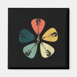 Guitar Pick Shirt. Retro Style, Gift For Guitarist Magnet