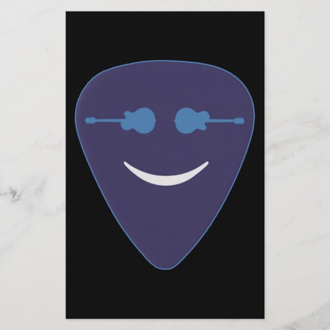 guitar pick smile face stationery (Front)