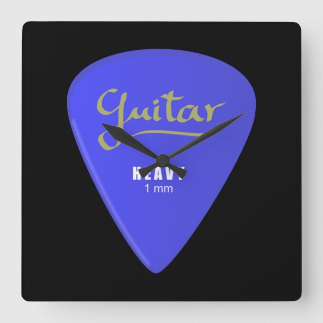 Guitar Pick Square Wall Clock (Front)