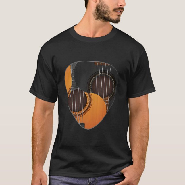 Guitar Pick Yin Yang Guitarist T-Shirt (Front)