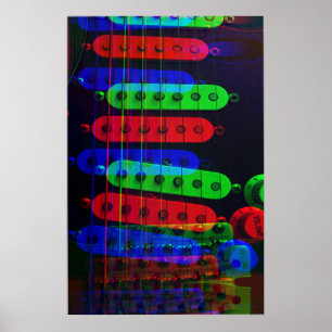 Guitar Pickups Stack Poster