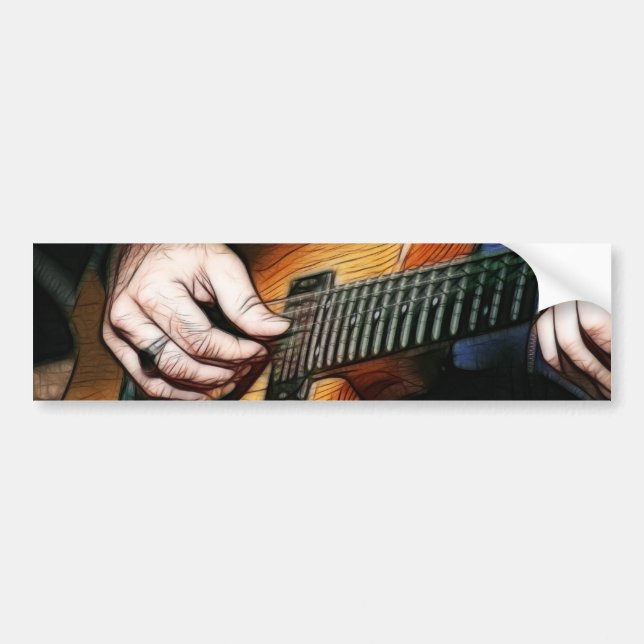 Guitar player bumper sticker (Front)
