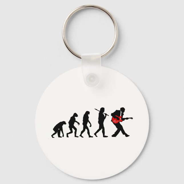 Guitar player evolution key ring (Front)