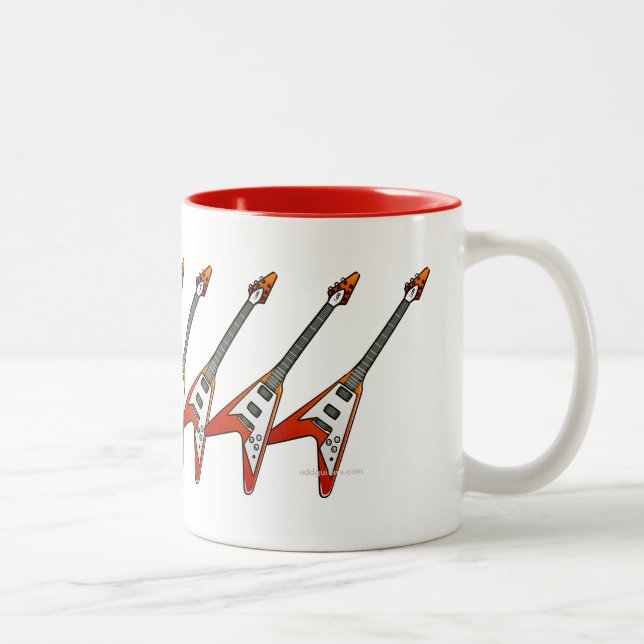 Guitar Player Flying V Guitars Ceramic Coffee Mugs (Right)