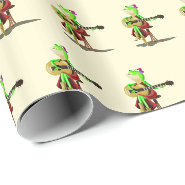 Guitar Player Frog Wrapping Paper (Roll Corner)