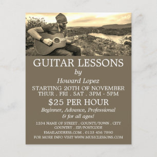 Guitar Player, Guitar Lessons Advertising Flyer