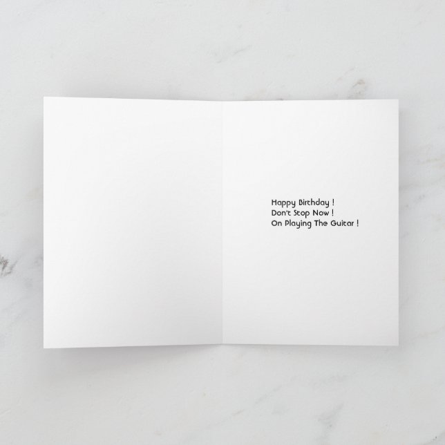 Guitar Player Happy Birthday Card (Inside)