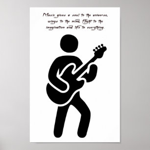 Guitar Player Music Quotes Silhouette art Poster