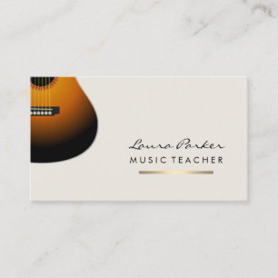 Guitar Player Musician Music Teacher Gold Business Card