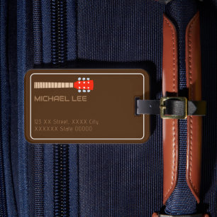 Guitar Player or Music Store Name Brown Luggage Tag