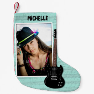 Guitar Player Photo Christmas Stocking