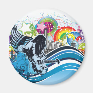 Guitar Player ~ Rock Heavy Metal Band Music Magnet
