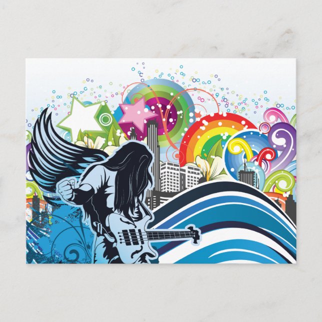 Guitar Player ~ Rock Heavy Metal Band Music Postcard (Front)