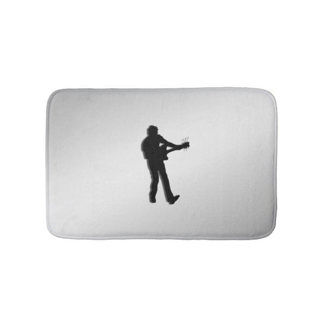Guitar Player Silver Bath Mat (Front)