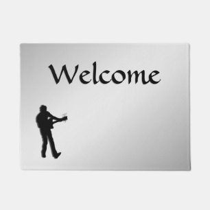 Guitar Player Silver Doormat