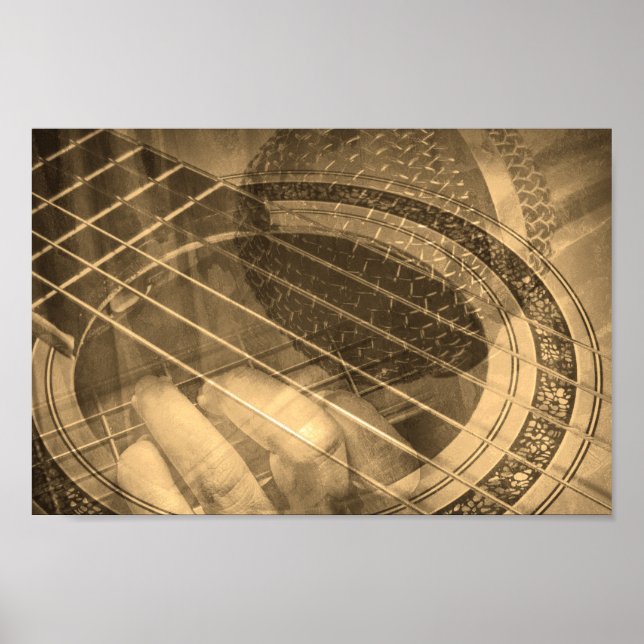 Guitar player singer performer collage poster (Front)