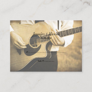 Guitar Player Wedding Seating Card