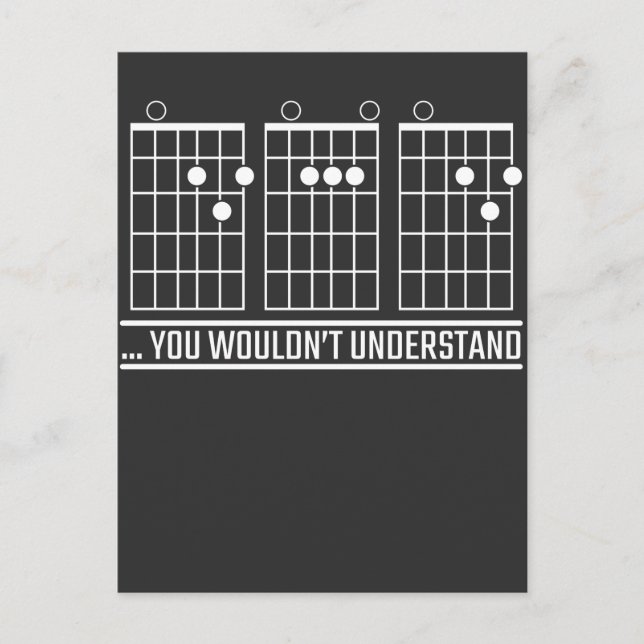 Guitar playing DAD Bass Acoustic Music Instrument Postcard (Front)