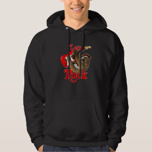 Guitar Playing Sloth Rock Music Letu2019s Rock Gui Hoodie