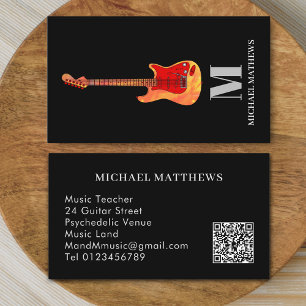 Guitar Professional Musician Custom QR Code Business Card