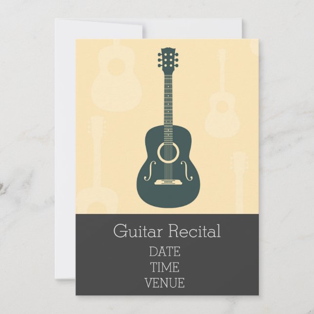 Guitar Recital elegant stylish performance Invitation (Front)