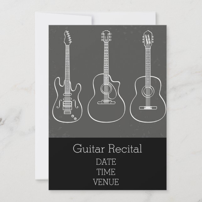 Guitar Recital hip stylish performance Invitation (Front)