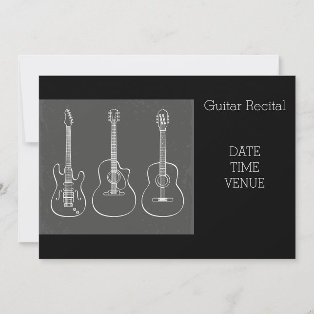 Guitar Recital hip stylish performance Invitation (Front)