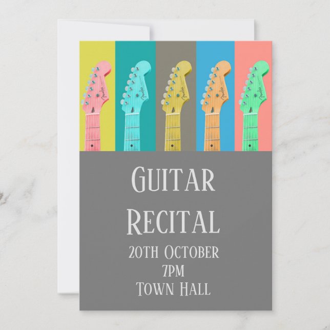 Guitar Recital modern pastel stylish performance Invitation (Front)