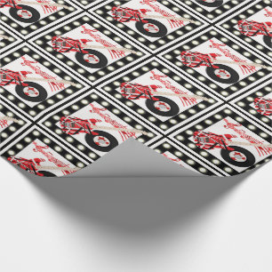 Guitar Record and Music Notes With Light Border Wrapping Paper