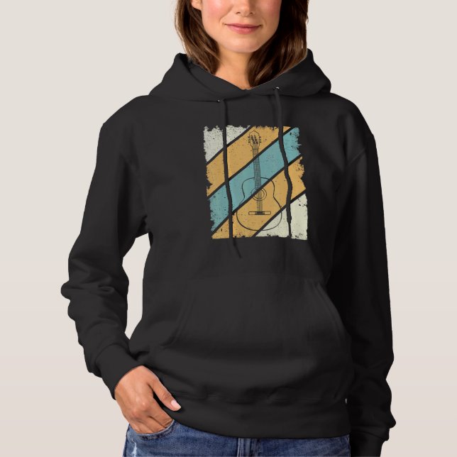 Guitar Retro Design Guitarist Guitar Player Music Hoodie (Front)