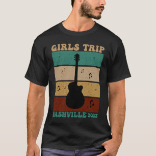 Guitar Retro Vintage Girls Trip Nashville 2023 Gir T-Shirt