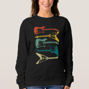 Guitar Retro Vintage Music Band 80s 90s Vintage Pl Sweatshirt