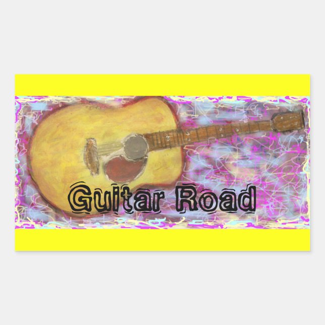Guitar Road Rectangular Sticker (Front)