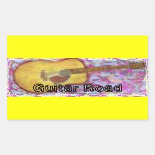 Guitar Road Rectangular Sticker