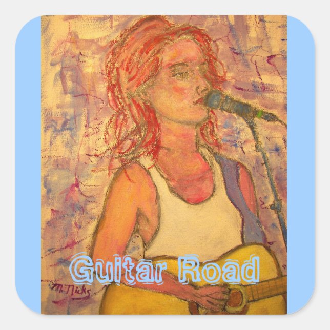 Guitar Road Square Sticker (Front)
