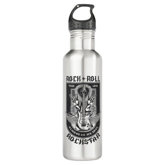 Guitar Rock design 710 Ml Water Bottle (Front)