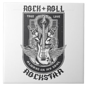 Guitar Rock design Ceramic Tile