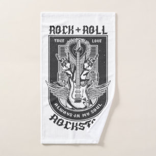Guitar Rock design Hand Towel