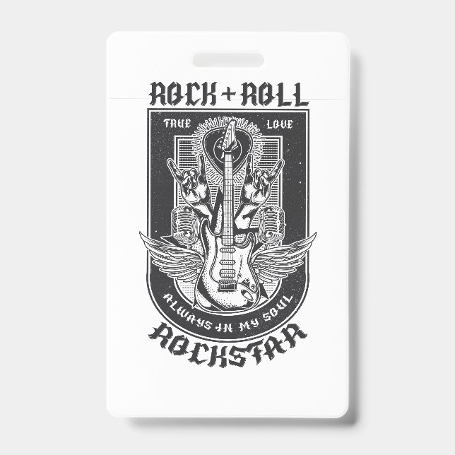Guitar Rock design ID Badge (Front)