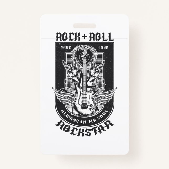 Guitar Rock design ID Badge (Front)