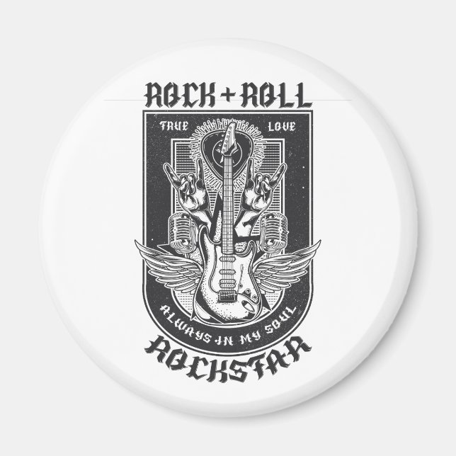 Guitar Rock design Magnet (Front)