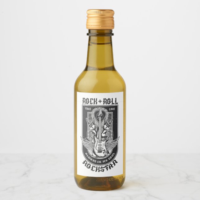 Guitar Rock design Wine Label (Front)