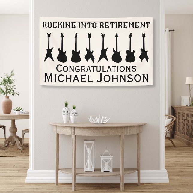 Guitar Rock 'n' Roll Retirement Party Banner (Creator Uploaded)